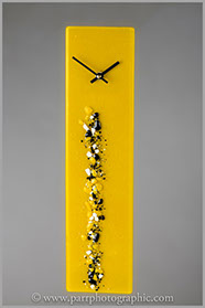 Glass wall clock for a Plymouth glass shop 